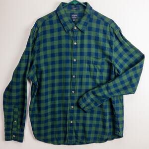 Buffalo Plaid Flannel Shirt Men’s XL Classic Fit 90s-Style Workwear Layer J.Crew